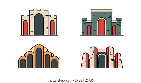 Buttress Line art clean abstract illustration