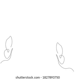 Buttrfly fly line drawing. Vector illustration