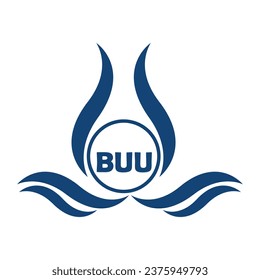 BUU letter water drop icon design with white background in illustrator, BUU Monogram logo design for entrepreneur and business.
