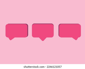 buuble icon pack, Sosial Media notification icon pink vector	
