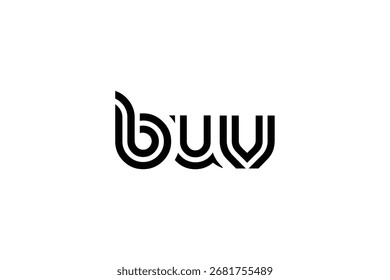 BUV Creative Diseño de Logo de Letra Moderna y Única. Diseño elegante del logotipo del monograma con los Elementos decorativos y la tipografía