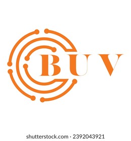 BUV-Briefdesign. BUV-Brief-Technologie Logo-Design auf weißem Hintergrund. Logo-Design von BUV Monogram für Unternehmer und Unternehmen