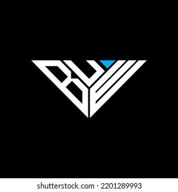 BUW letter logo creative design with vector graphic, BUW simple and modern logo in triangle shape.