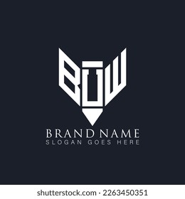 BUW Unique abstract geometric vector logo design