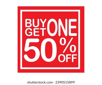 Compra 1 obtener 150% de la señal de la etiqueta roja. Compra 1 obtener 150% de descuento en la pancarta roja. Ilustración vectorial.