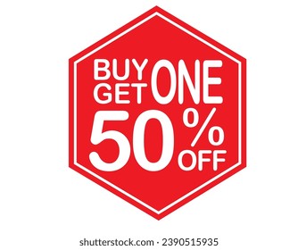 Compra 1 obtener 150% de la señal de la etiqueta roja. Compra 1 obtener 150% de descuento en la pancarta roja. Ilustración vectorial.