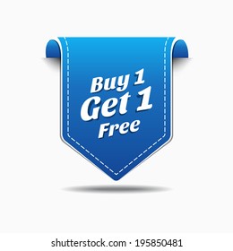 Buy 1 Get 1 Blue Label Icon Vector Design