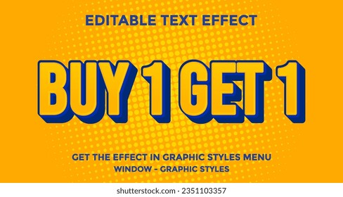 buy 1 get 1 editable text effect template