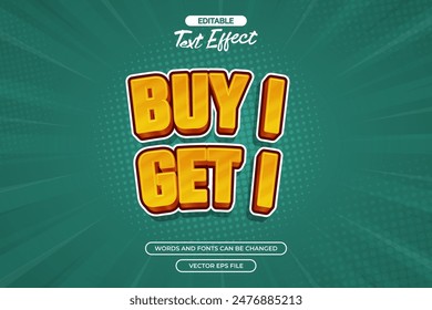 Buy 1 get 1 editable text effect