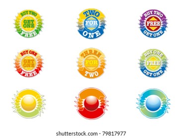 Buy 1 get 1 Free arrows editable vector graphics