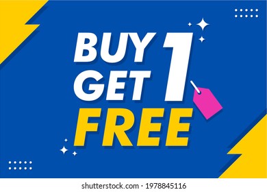 Buy 1 Get 1 Free Banner Stock Vector (Royalty Free) 1978845116 ...
