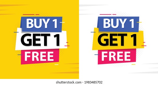 Buy 1 get 1 free banner design concept.