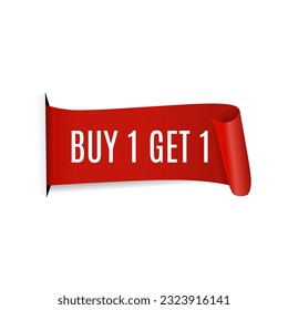 Buy 1 Get 1 Free banner template. Vector illustration. Flat design