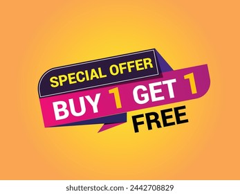 buy 1 get 1 free banner. Special offer banner, big sale, sale banner, banner design template.