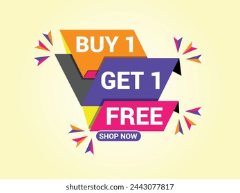 Buy 1 get 1 free banner. Special offer banner, big sale, sale banner, banner design template.