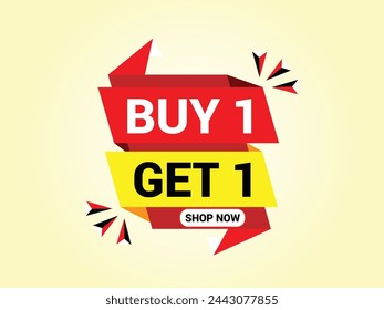 Buy 1 get 1 free banner. Special offer banner, big sale, sale banner, banner design template.