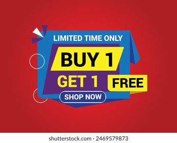 Buy 1 Get 1 Free Banner, Special Offer Banner, Big Sale, Sale Banner, Banner Design Template.