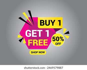 Buy 1 Get 1 Free Banner, Special Offer Banner, Big Sale, Sale Banner, Banner Design Template.