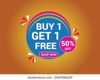 Buy 1 Get 1 Free Banner, Special Offer Banner, Big Sale, Sale Banner, Banner Design Template.