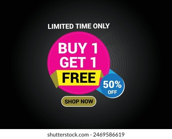 Buy 1 Get 1 Free Banner, Special Offer Banner, Big Sale, Sale Banner, Banner Design Template.