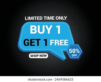 Buy 1 Get 1 Free Banner, Special Offer Banner, Big Sale, Sale Banner, Banner Design Template.