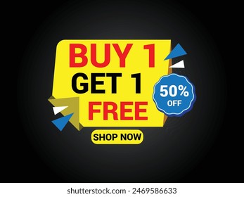 Buy 1 Get 1 Free Banner, Special Offer Banner, Big Sale, Sale Banner, Banner Design Template.