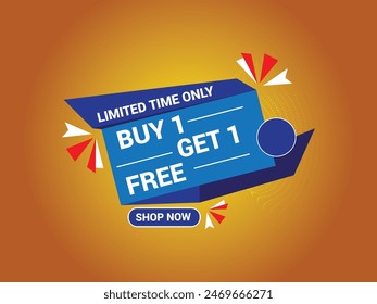 Buy 1 Get 1 Free Banner, Special Offer Banner, Big Sale, Sale Banner, Banner Design Template.