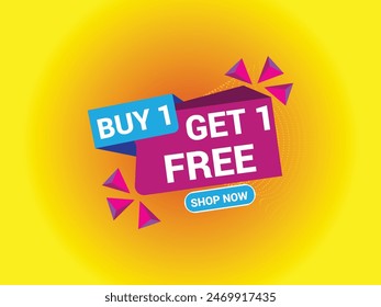Buy 1 Get 1 Free Banner, Special Offer Banner, Big Sale, Sale Banner, Banner Design Template.