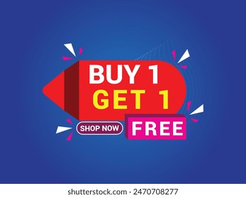 Buy 1 Get 1 Free Banner, Special Offer Banner, Big Sale, Sale Banner, Banner Design Template.
