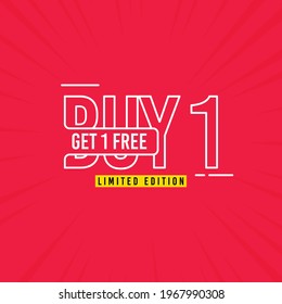 buy 1 get 1 free design template. Shop now illustration banner and poster.