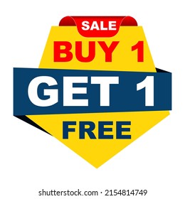 Buy 1 Get 1 Free - discount tag. Isolated vector illustration EPS 10 File.