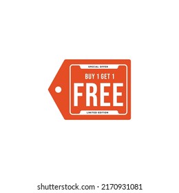 Buy 1 Get 1 Free Label Sale Vector Template Design Illustration