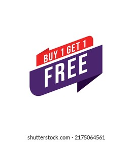 Buy 1 Get 1 Free Label Sale Vector Template Design Illustration