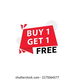 Buy 1 Get 1 Free Label Sale Vector Template Design Illustration