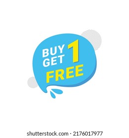 Buy 1 Get 1 Free Label Sale Vector Template Design Illustration