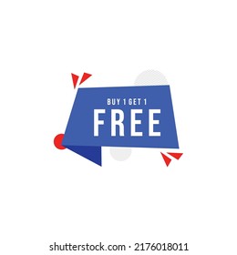 Buy 1 Get 1 Free Label Sale Vector Template Design Illustration