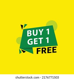 Buy 1 Get 1 Free Label Sale Vector Template Design Illustration