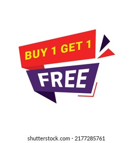 Buy 1 Get 1 Free Label Sale Vector Template Design Illustration