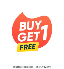 Buy 1 Get 1 Free Offer banner label vector design
