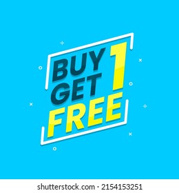 Buy 1 Get 1 Free on blue background