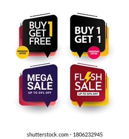 buy 1 get 1 free premium vector template.