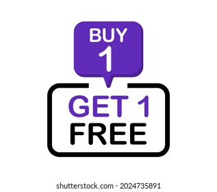 Buy 1 get 1 free. Promotion special offer banner. Big sale - banner for marketing. Vector illustration.