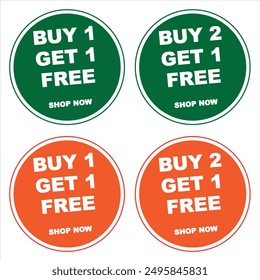 Buy 1 Get 1 Free. Promotion Discount banner. Circle icon. Modern concept design. Banner with offer badge. Vector illustration. Editable vector file for social media for two colors vector design.