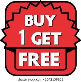 Buy 1 Get 1 Free Promotion Badge Label for Sale and Marketing Use	