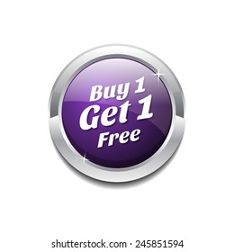 Buy 1 Get 1 Free Purple Circular Vector Button