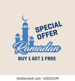 Buy 1 Get 1 Free Ramadan Special Offer Poster Template