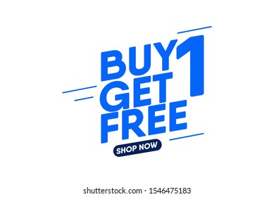 	
Buy 1 Get 1 Free sale tag template. Banner design template for marketing.