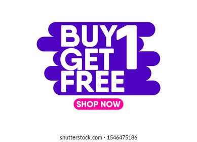 	
Buy 1 Get 1 Free sale tag template. Banner design template for marketing.