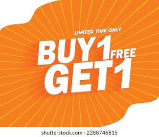 Buy 1 Get 1 Free sale banner template.Vector