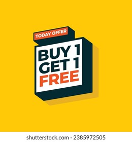 Buy 1 Get 1 Free sale banner template. 